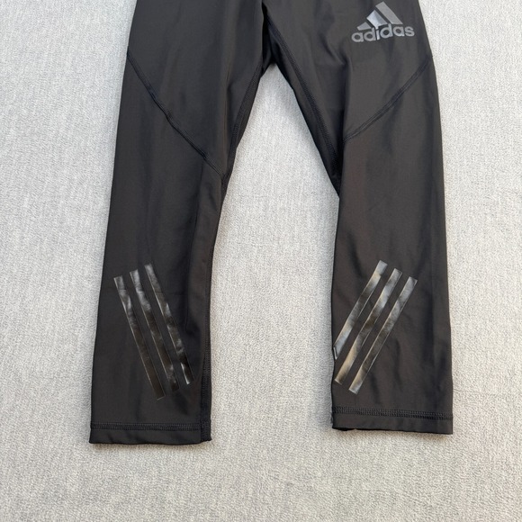 Adidas Leggings Women Medium Black Alphaskin Climalite Crop 22" Athletic Gym Run - Picture 3 of 11